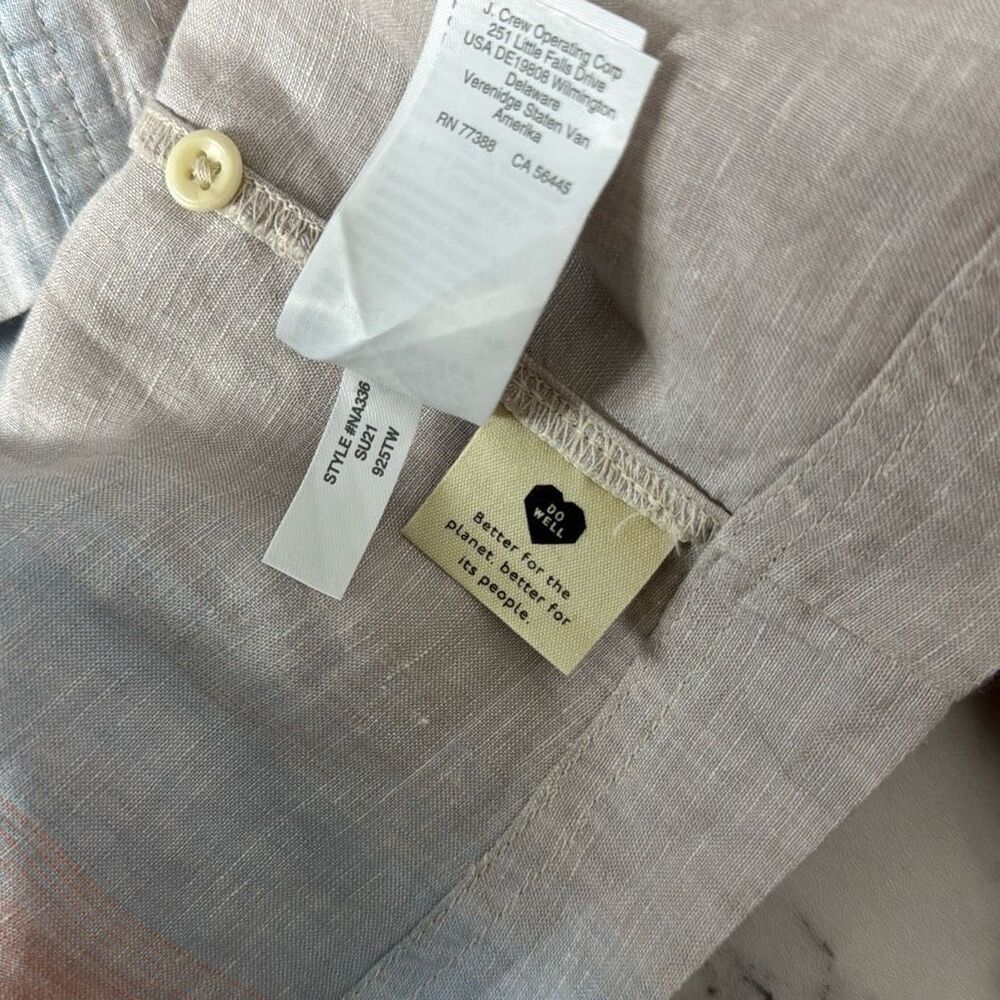 Madewell Linen Beachside Shirt in Ombré Stripe XL NWT - Picture 8 of 8